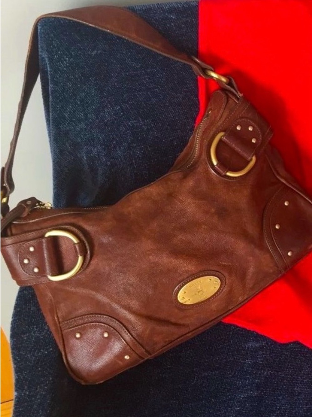 Bally’s of Switzerland Cognac Brown Vintage Distressed Leather Shoulder Hobo Bag